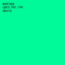 #00FA9A - Caribbean Green Color Image